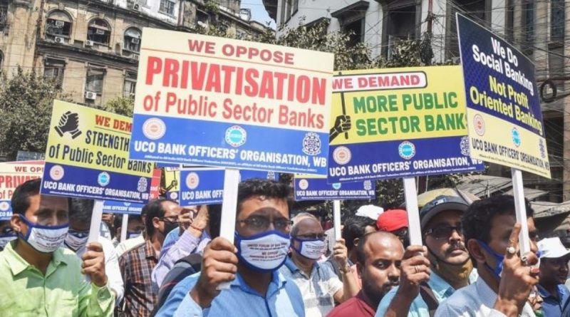 Bank privitization oppose by psu employees