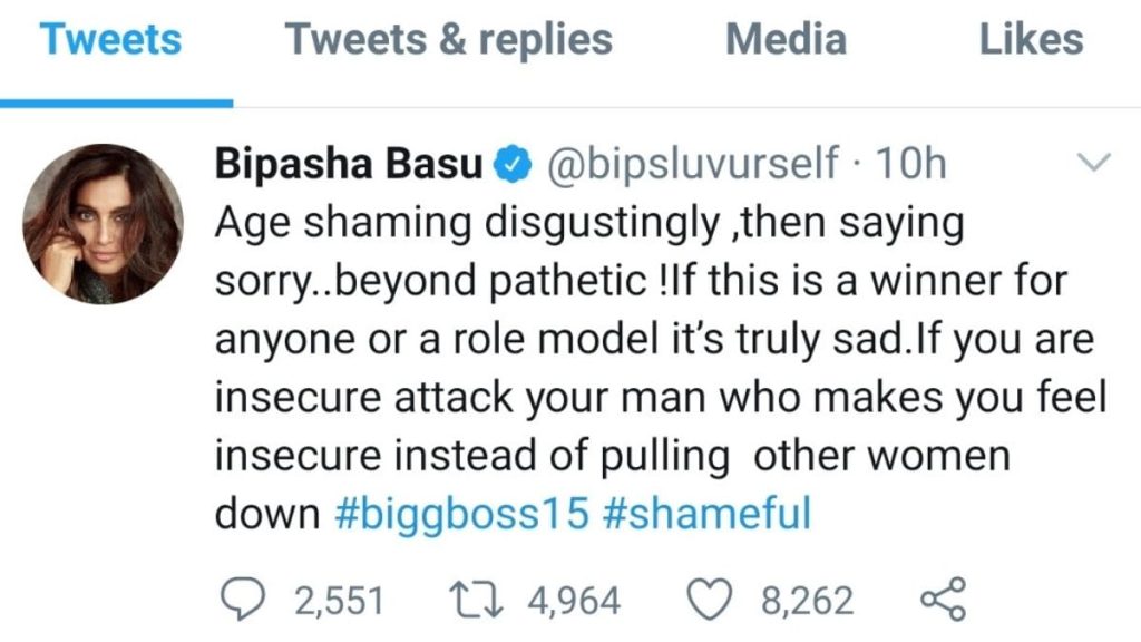bipasha basucommented on bigboss