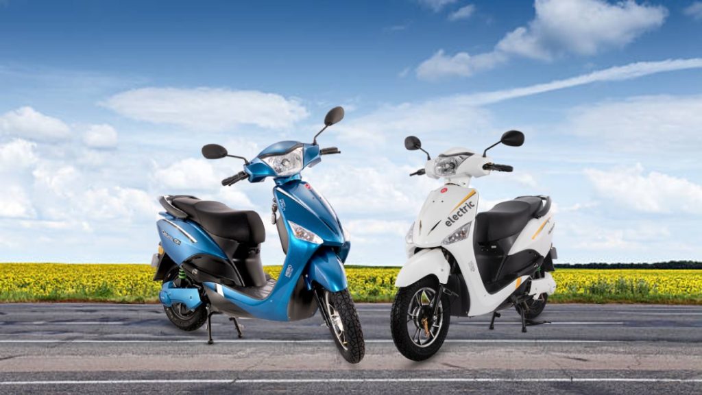 two electric scooters
