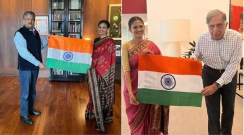 Who is that woman The one who presented Ratan Tata the tricolor.