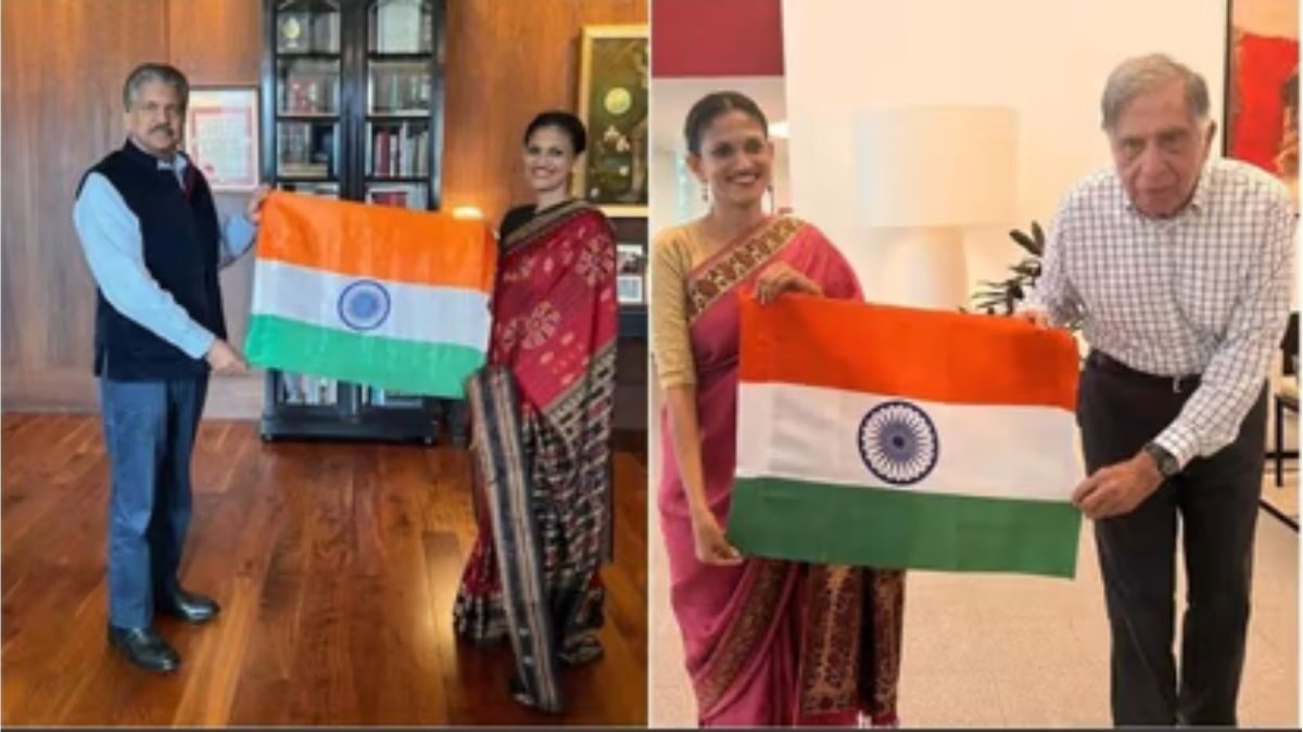 Who is that woman The one who presented Ratan Tata the tricolor.